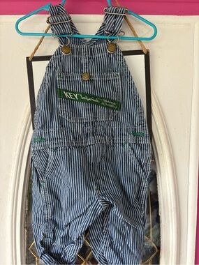 Railroad Vintage KEY Striped Blue Kids Overalls